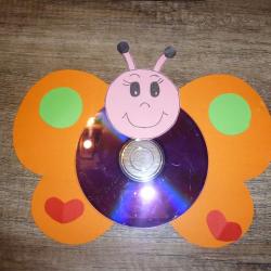 Schmetterling aus CD selbst basteln Schritt 11