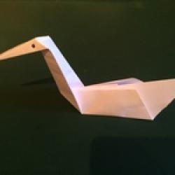 Schwan aus Papier basteln Schritt 16