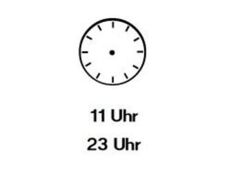 Uhrzeiger eintragen: Drei und zwanzig Uhr