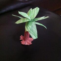 Kleine Palme aus Papier basteln Schritt 8