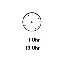 Uhrzeiger eintragen: Ein Uhr