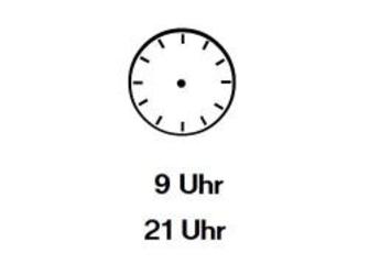 Uhrzeiger eintragen: Neun Uhr