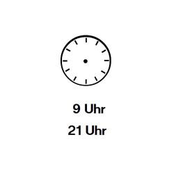 Uhrzeiger eintragen: Neun Uhr