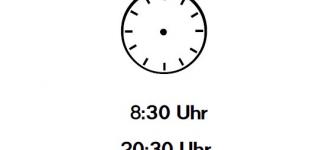 Uhrzeiger eintragen: Acht Uhr dreißig - 8:30