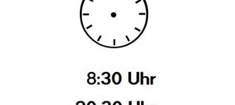 Uhrzeiger eintragen: Zwanzig Uhr dreissig