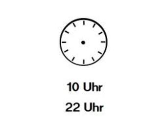 Uhrzeiger eintragen: Zehn Uhr