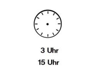 Uhrzeiger eintragen: Drei Uhr