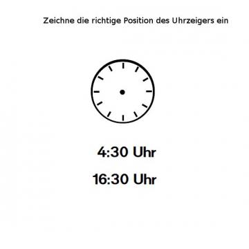 Uhrzeiger eintragen: Vier Uhr dreissig