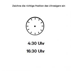 Uhrzeiger eintragen: Vier Uhr dreissig