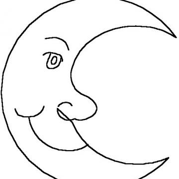 Malvorlage - Mond zum Ausmalen für Kinder