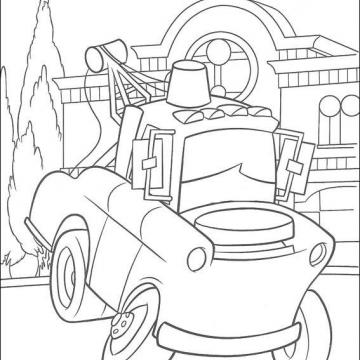 Malvorlage - Abschleppwagen in der Stadt Ausmalbild